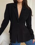 Retro Black Blazer for Women
