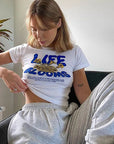 Women's Short Sleeve Crop Top with Asymmetrical Design
