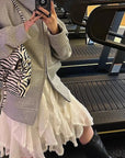 French Sweet Ruffled Lace Chiffon Skirt