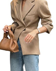 Fashionable Solid Color Professional Blazer for Women