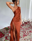 Summer Chic Asymmetrical Satin Dress for Women