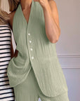 Summer Casual Sleeveless Vest and Pants Set