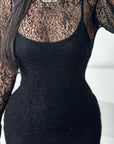 Summer Sexy Lace Long Sleeve Dress