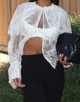 Lace Button-Up Shirt for Women