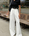 High Waist Straight Leg Pants for Women