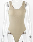 Summer Women's Sleeveless Bodysuit with Round Neck