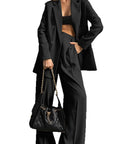 Elegant Women's Loose Straight Pants Suit