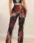 Trendy Tassel Tie Flared Casual Pants