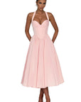 V-Neck A-Line Dress with Bow Detail