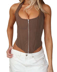 Sexy Backless Crop Top with Tie Design