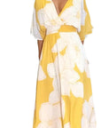 Floral Print V-Neck A-Line Maxi Dress