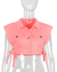 Trendy Women's Casual Vest with Button Closure