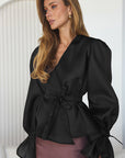 Chic Long Sleeve V-Neck Blouse for Women