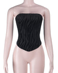 European Style Velvet Strapless Top