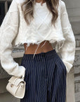 High Waist Straight Leg Wide Leg Pants for Women