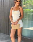 Trendy Women's Casual Mini Dress with Splicing Design