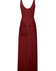 Elegant Long Dress with Sheer A-Line Design