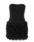 Spring New Short Dress with Floral Texture