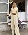 Chic Women's Two-Piece Suit with Long Sleeves