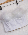 Chic Feather Strapless Top for Women