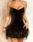 Chic Strapless Mini Dress with Ruffled Hem