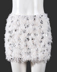 Sexy Low Waist Sequin Mini Skirt for Women