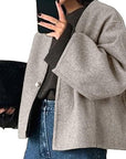 Fashionable V-Neck Woolen Cardigan for Women
