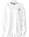 Casual Heart Print Pullover Sweatshirt for Women