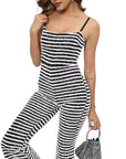 Summer Sexy Backless Striped Jumpsuit