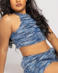 Trendy Summer Crop Top and Shorts Set