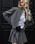 European and American Striped Slim Casual Set