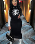 Sexy Long Sleeve Round Neck Dress for Women