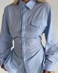 Autumn European and American Design Striped Shirt