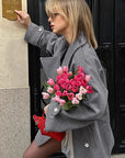 Elegant Gray Woolen Blazer for Women