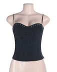 Trendy Summer Sleeveless Top with Eyelet Details