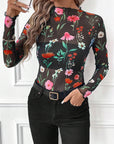 Women's Sexy Leopard Print Mesh T-Shirt