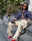 Stylish Cropped Denim Jacket with Lapel for Women