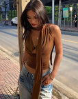 Sleeveless Summer Top with Tie for Women