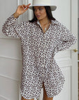 Spring Chiffon Cotton Leopard Print Shirt