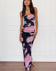 Chic Floral Print Strapless Maxi Dress