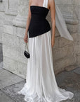 Elegant Black and White Maxi Dress for Women
