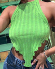 Trendy Hollow Out Crop Top for Women
