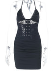 Sexy Lace Cami Dress with V-Neck and Backless Design