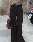 Chic Black Wide Leg Suit Pants for Women