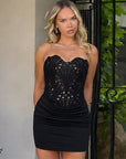 Chic Lace Strapless Bodycon Dress