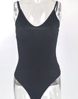 Summer Women's Solid Color Sexy V-Neck Jumpsuit