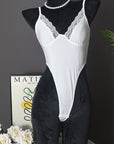 Fashionable Sexy Women's Lace Trim Cami Bodysuit