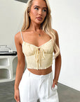 Cropped Bowknot Lace Camisole Top for Women