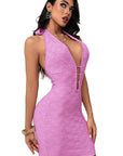 Fashionable Sexy Hollow Back Bodycon Dress