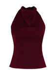 Spring Fashionable Women's Satin Backless Top